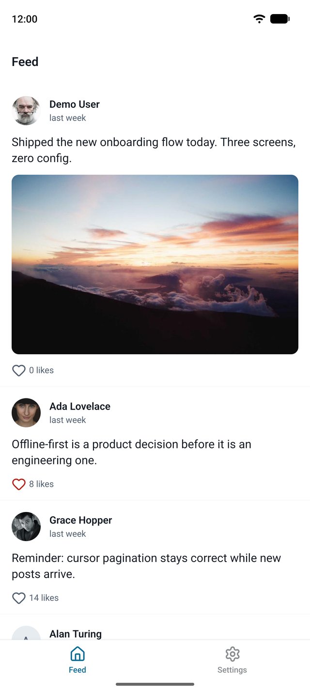 The feed on Android, with a liked post