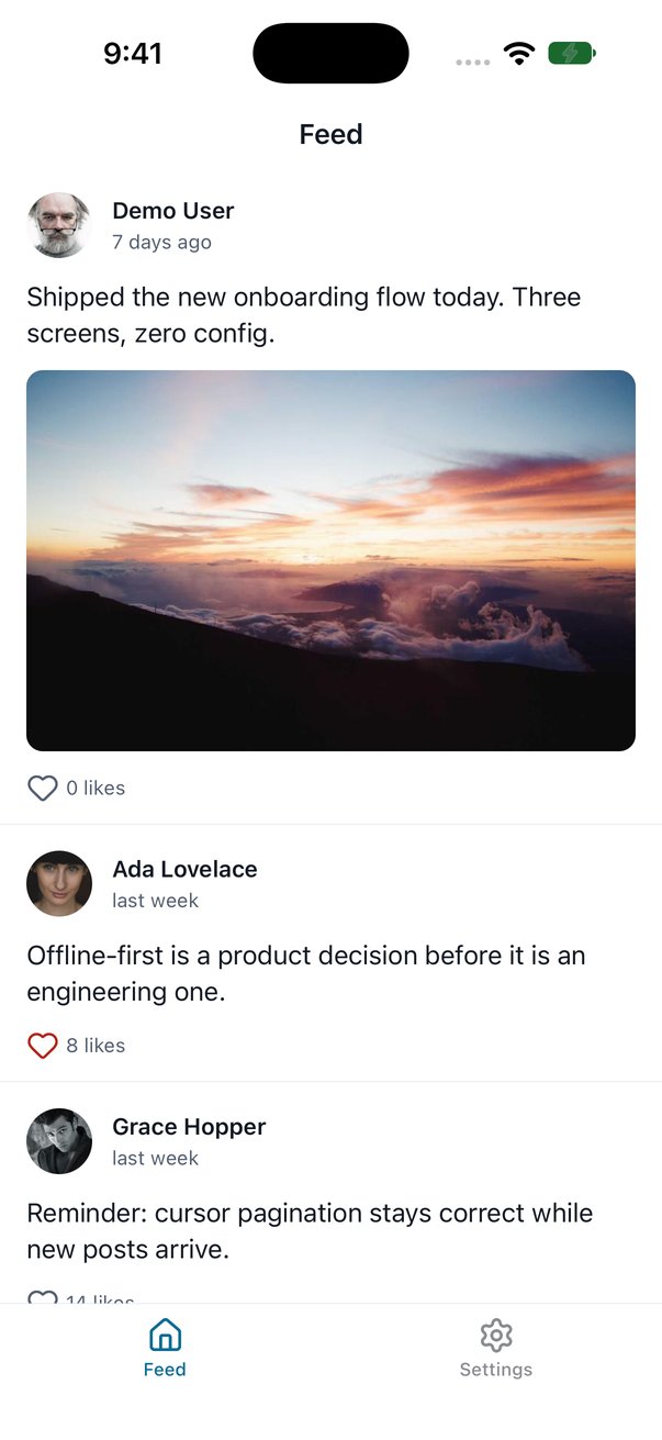 The feed on iOS, with a liked post